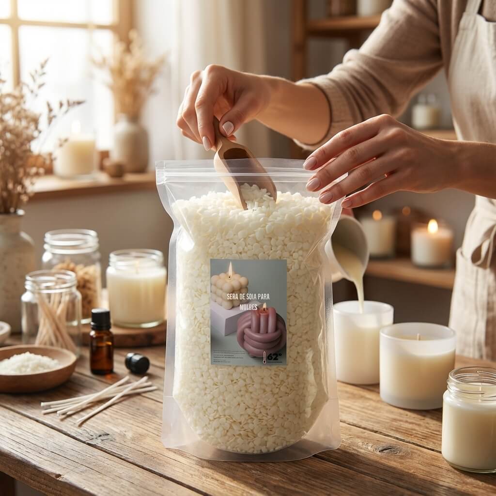 Cera de soja para moldes